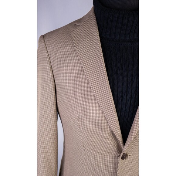 Joseph & Feiss Size 38L Sport Coat Jacket Blazer Beige Two Button Single Vented - Picture 5 of 13